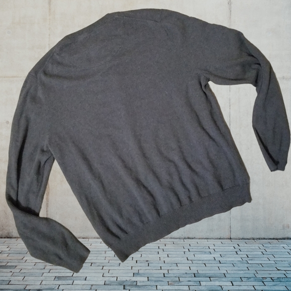 Nordstrom Men's Shop Cotton & Cashmere V-Neck Sweater - Picture 2 of 3